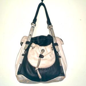 B. Makowsky Pebbled Leather Satchel  Dust Cover